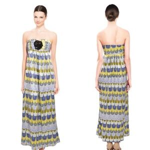 Prairie New York Silk Floral Strapless MaxiDress